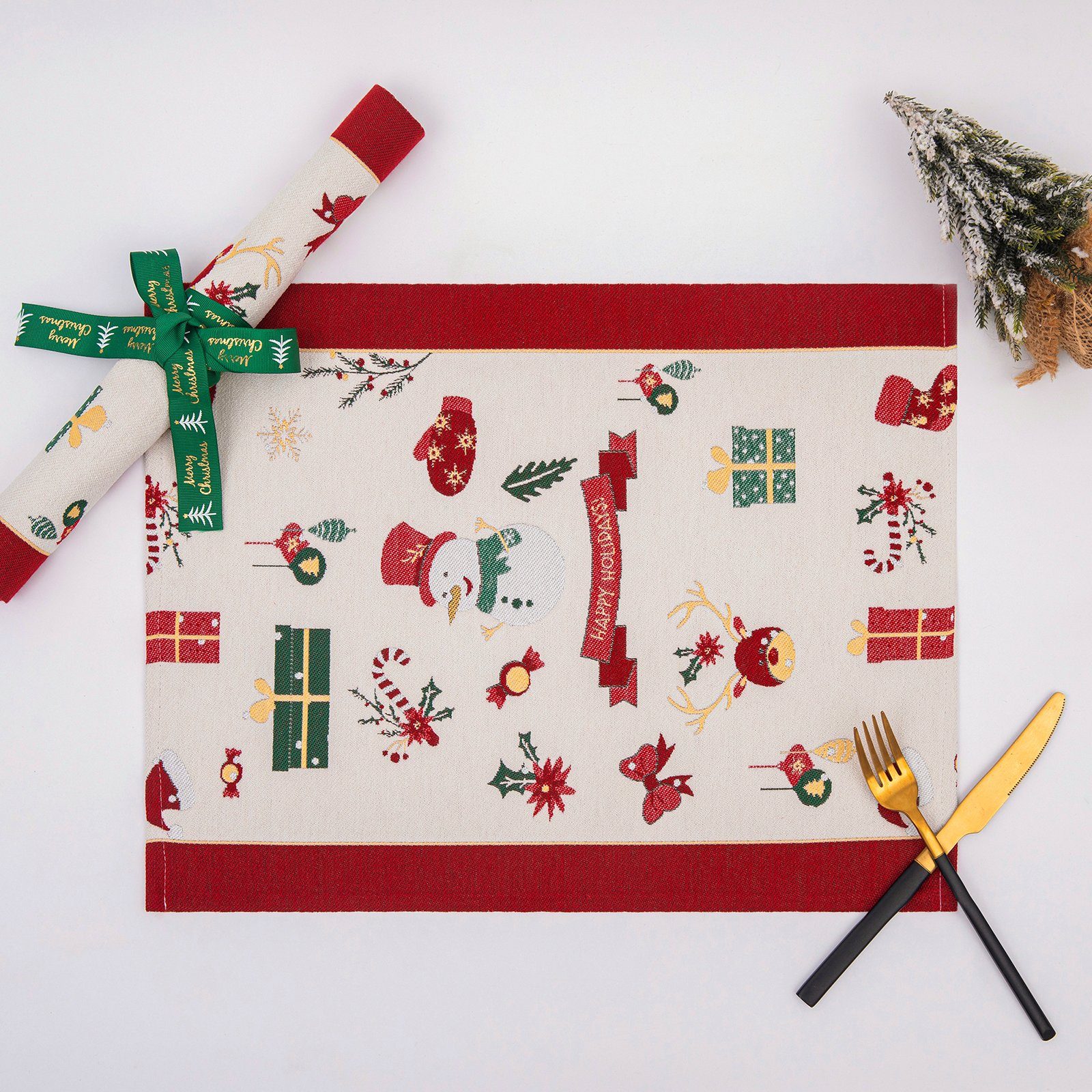 Rosnek Tischläufer Weihnachtselemente, Tischset, für Party günstig online kaufen