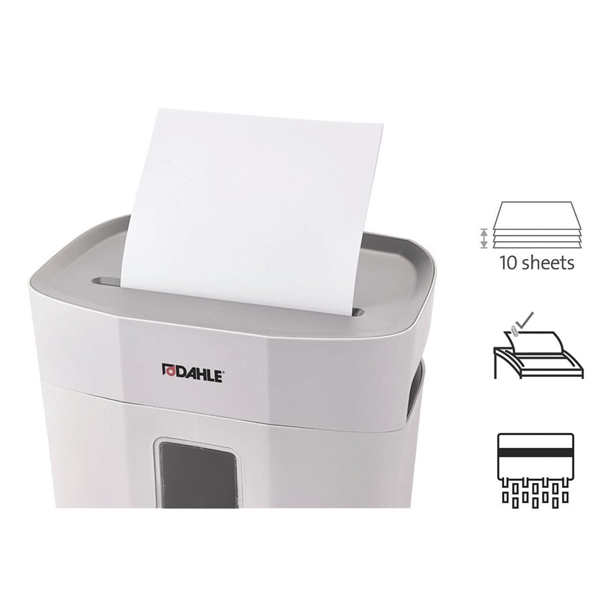 DAHLE Aktenvernichter PaperSAFE® 140, Partikelschnitt 5x18 mm, bis 10 Blatt, 12 Liter