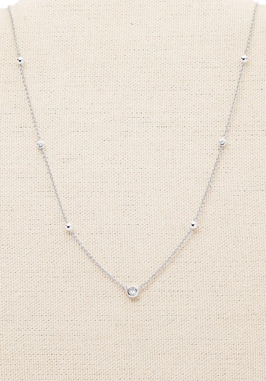 Fossil Kette mit Anhänger Schmuck Geschenk Silber 925 Halsschmuck, mit Zirkonia (synth)