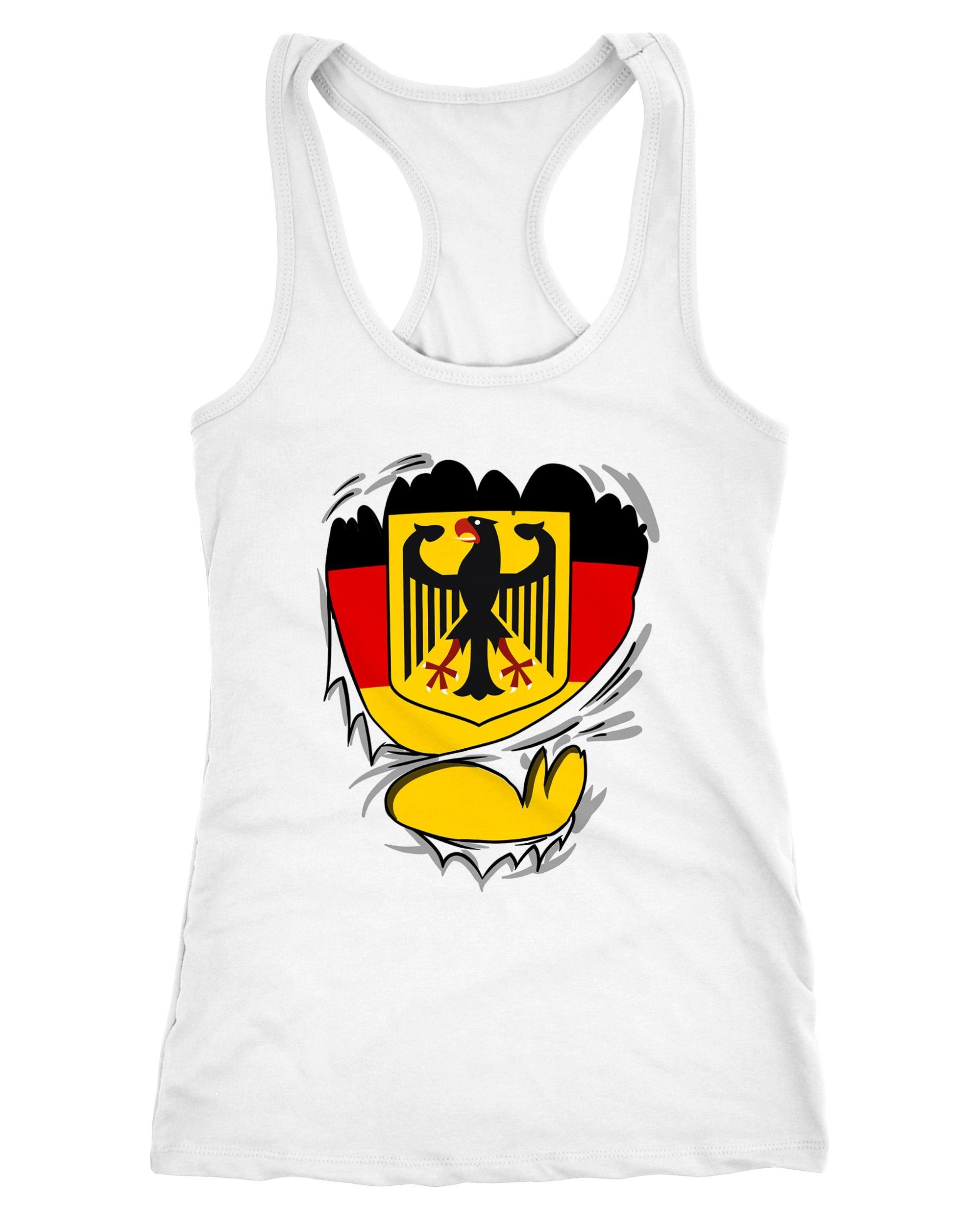 Tanktop Damen Tanktop Rip Off Tear of Superstar WM Deutschland Flagge Moonworks®