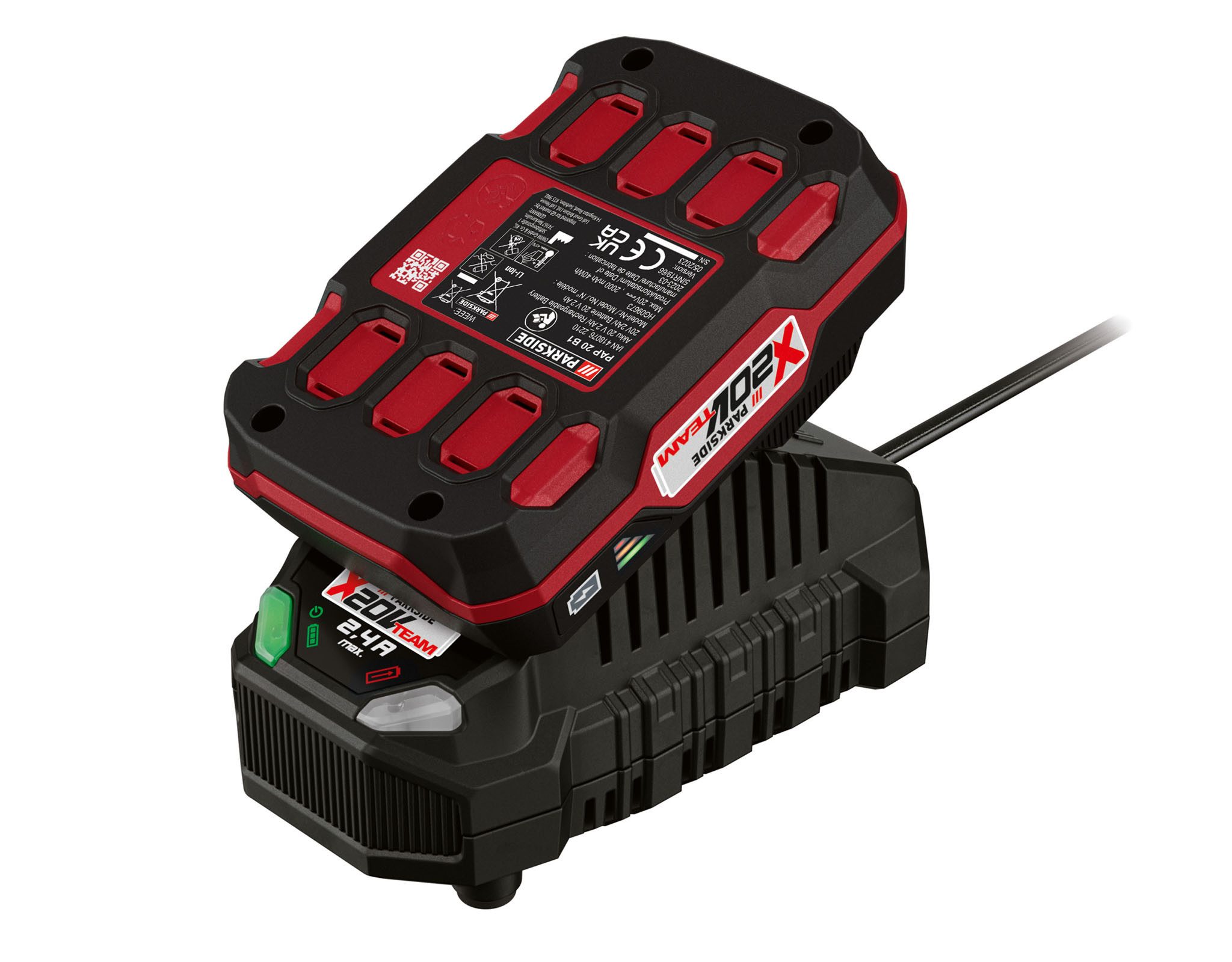 Parkside 20V 2Ah Akku PAP 20 B1 Ladegerät Ladestation PLG 20 C1 Schnelllader Akku-Ladestation