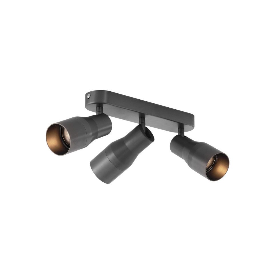 Qazqa LED Aufbaustrahler Stanley, ohne Leuchtmittel, Extra-Warmweiß, QAZQA Aufbau­spot, gu10, gunmetal, Aluminium, Modern