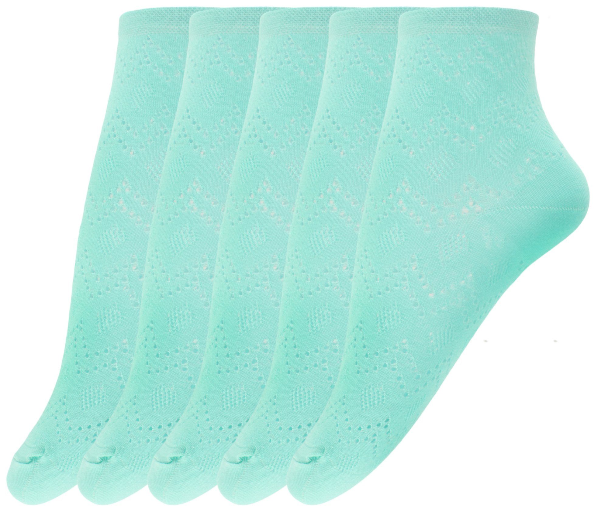 Sneakersocken 5 Paar atmungsaktive Socken Damen Halbsocken