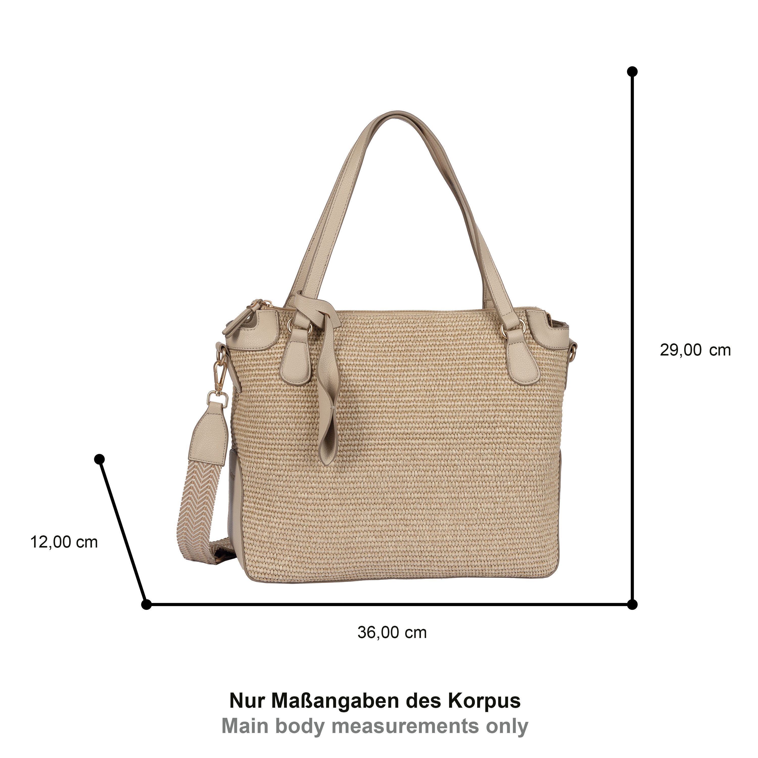 Gabor Shopper Ophelio (Set, 2 Schultergurte: 1 Gewebeband, 1 aus hochwertigem Kunstleder), Damen Umhängetasche, Schultertasche mit floralem Anhänger