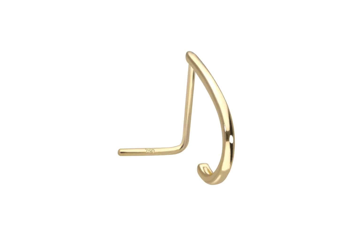Nasenpiercing 14/18 Karat Gold Nasenstecker SCHMALES DESIGN