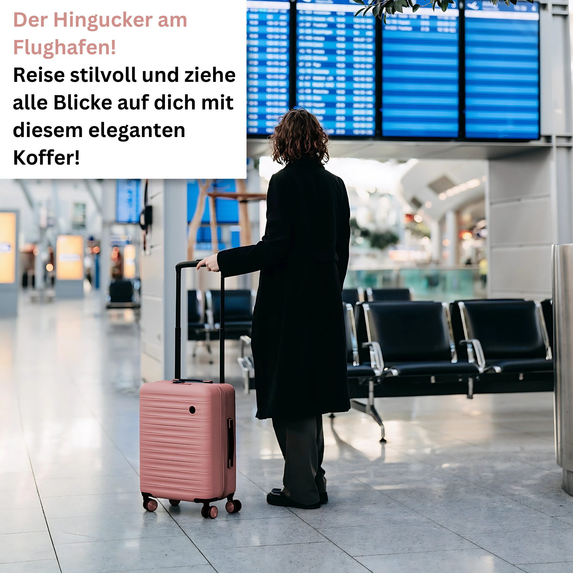 cocoono Trolley Polycarbonat Hartschalenkoffer mit Rollen & TSA-Schloss – leicht, extra breites Gestänge