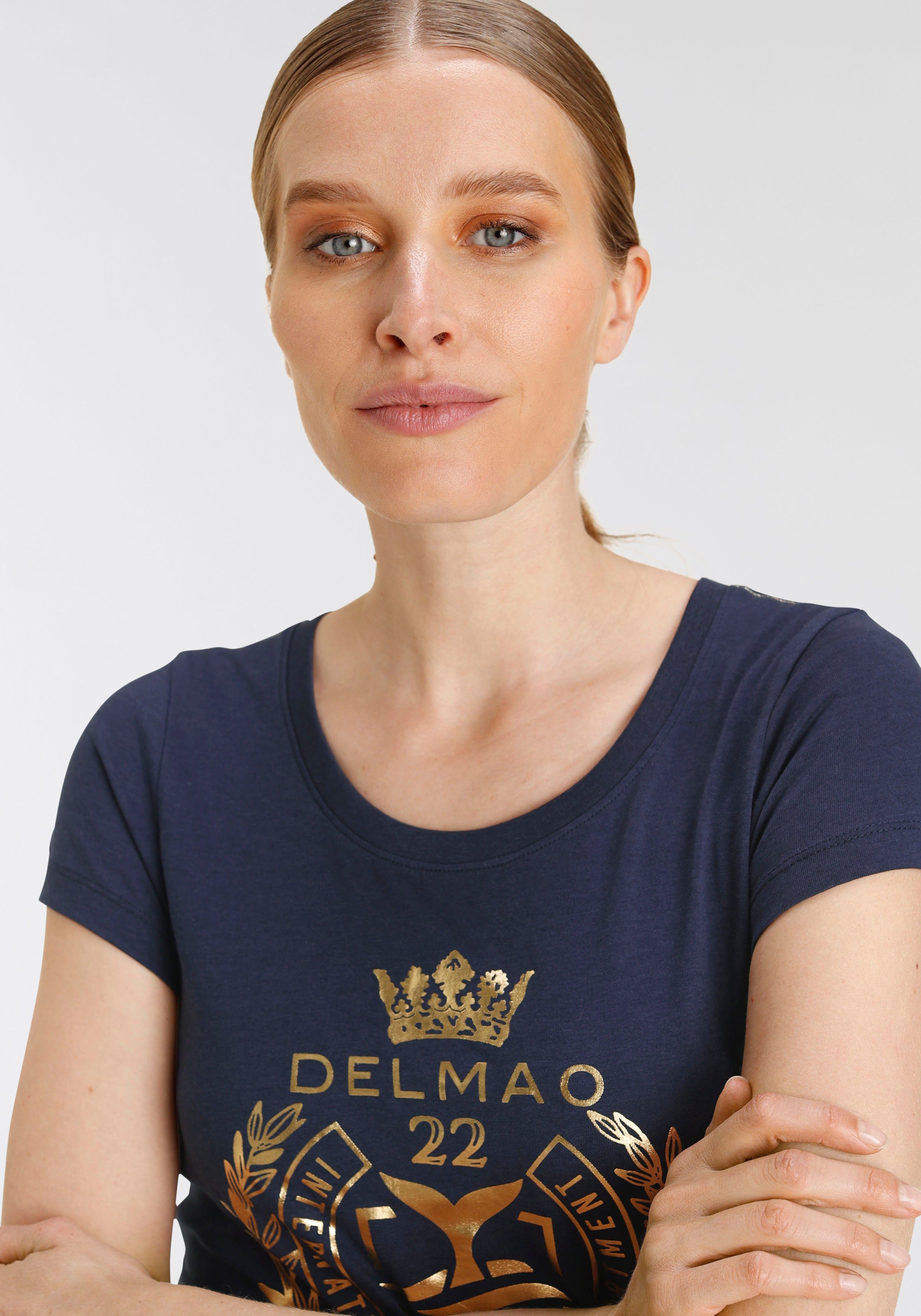 NEUE mit hochwertigem, - goldfarbenem MARKE! DELMAO T-Shirt Folienprint