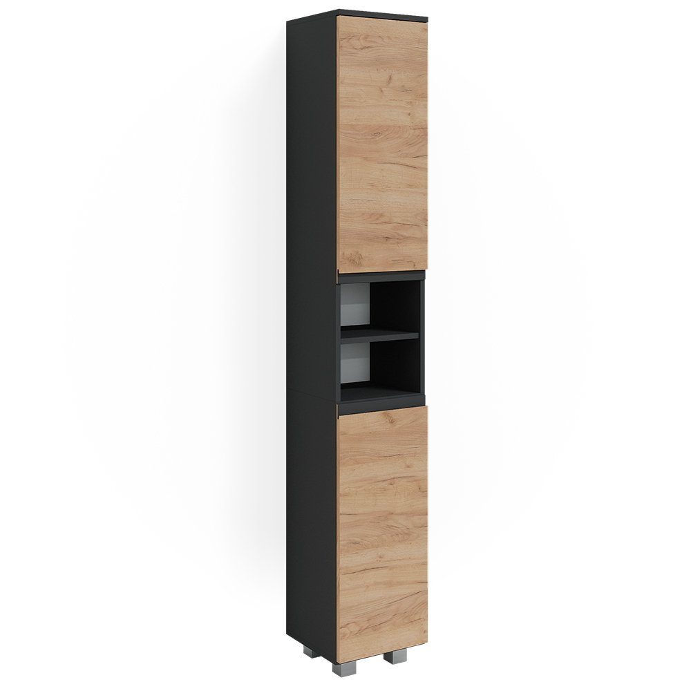 Vicco Hochschrank J-Shape, Anthrazit/Eiche, 30 x günstig online kaufen