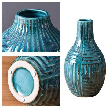 Gontence Tischvase Blaugrüne Keramikvase (1 St), Heimdekoration