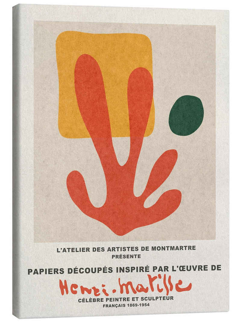 Posterlounge Leinwandbild Matisse Inspired Art, Inspiré Henri Matisse III - L'ATELIER DES ARTISTES DE MONTMARTRE, Wohnzimmer Malerei