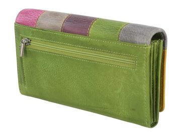 Greenburry Geldbörse "Candy Shop" Leder Damenportemonnaie, Damenbörse bunt, Portemonnaie, 9 Kartenfächer, 18x9cm, buntes Muster