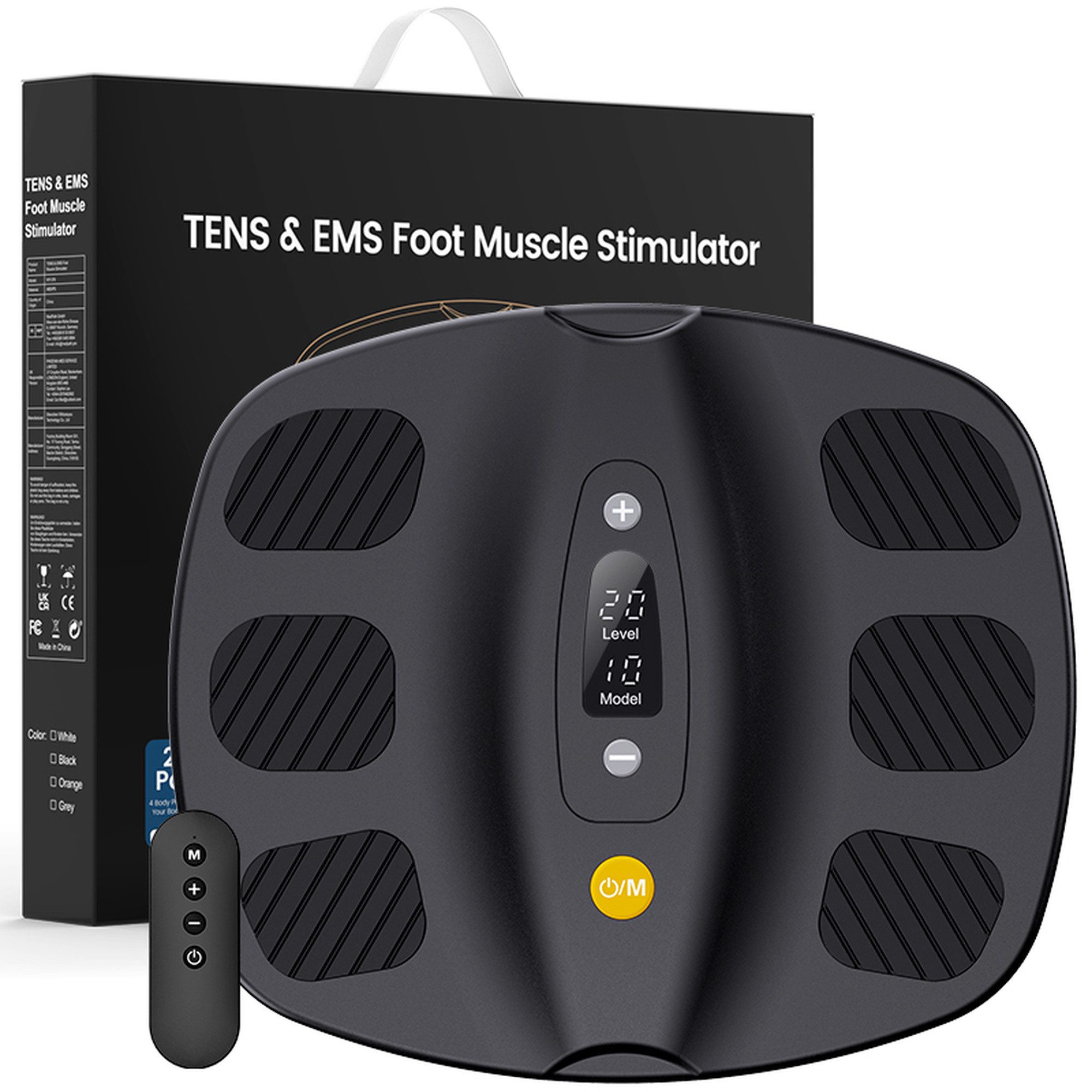 ibettertec Fußmassagegerät EMS-Fußmassage-Gerät Durchblutungsstimulator EMS & TENS Fernbedienung, Revitive durchblutung geräte Fuss massagegeräte, Durchblutungs,Fußmassage,Elektrischer TENS Stimulator mit 4, mit Impulsmassage&TENS Technologie