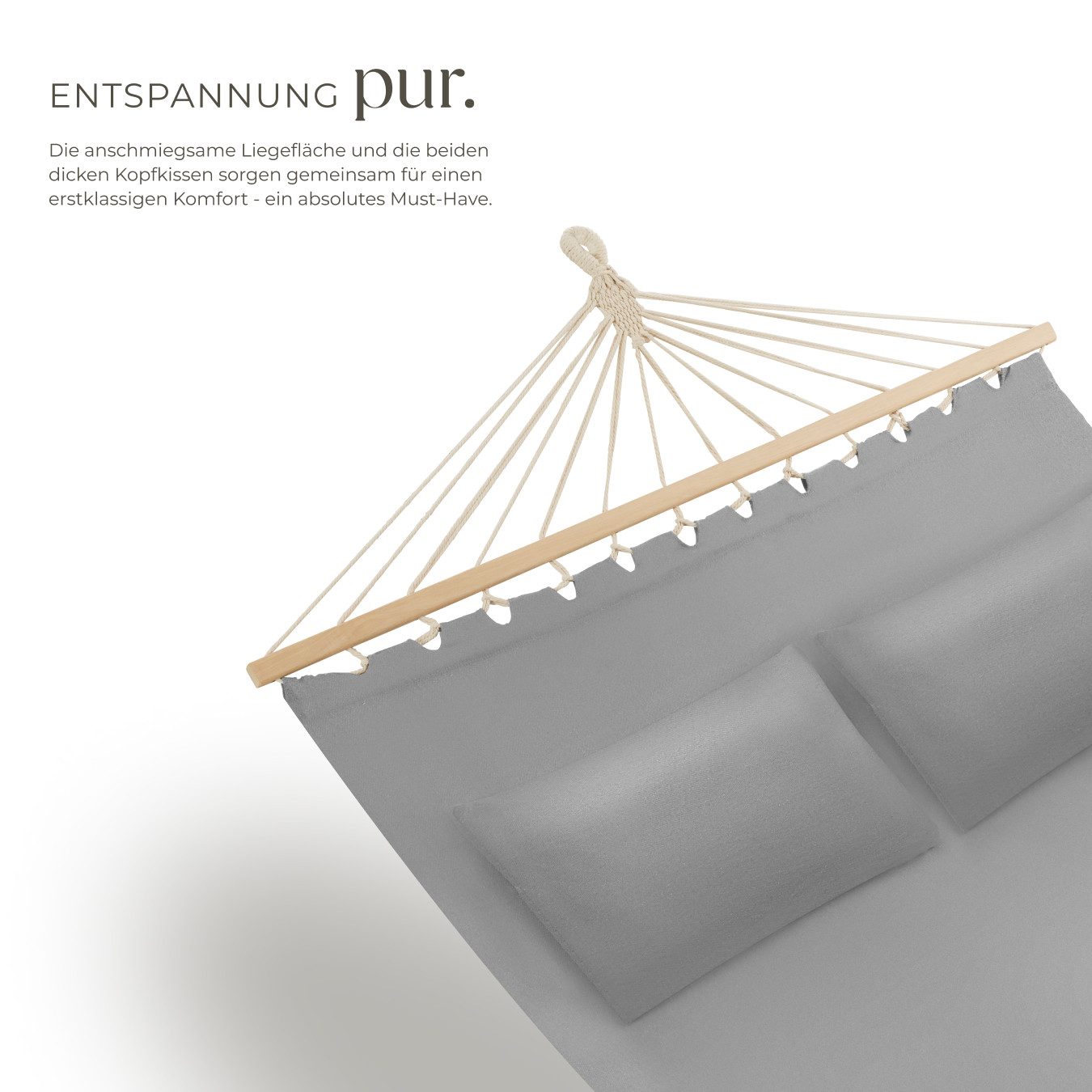 tectake Hängematte Hammock Eden, mit Spreitzstäben, für 2 Personen