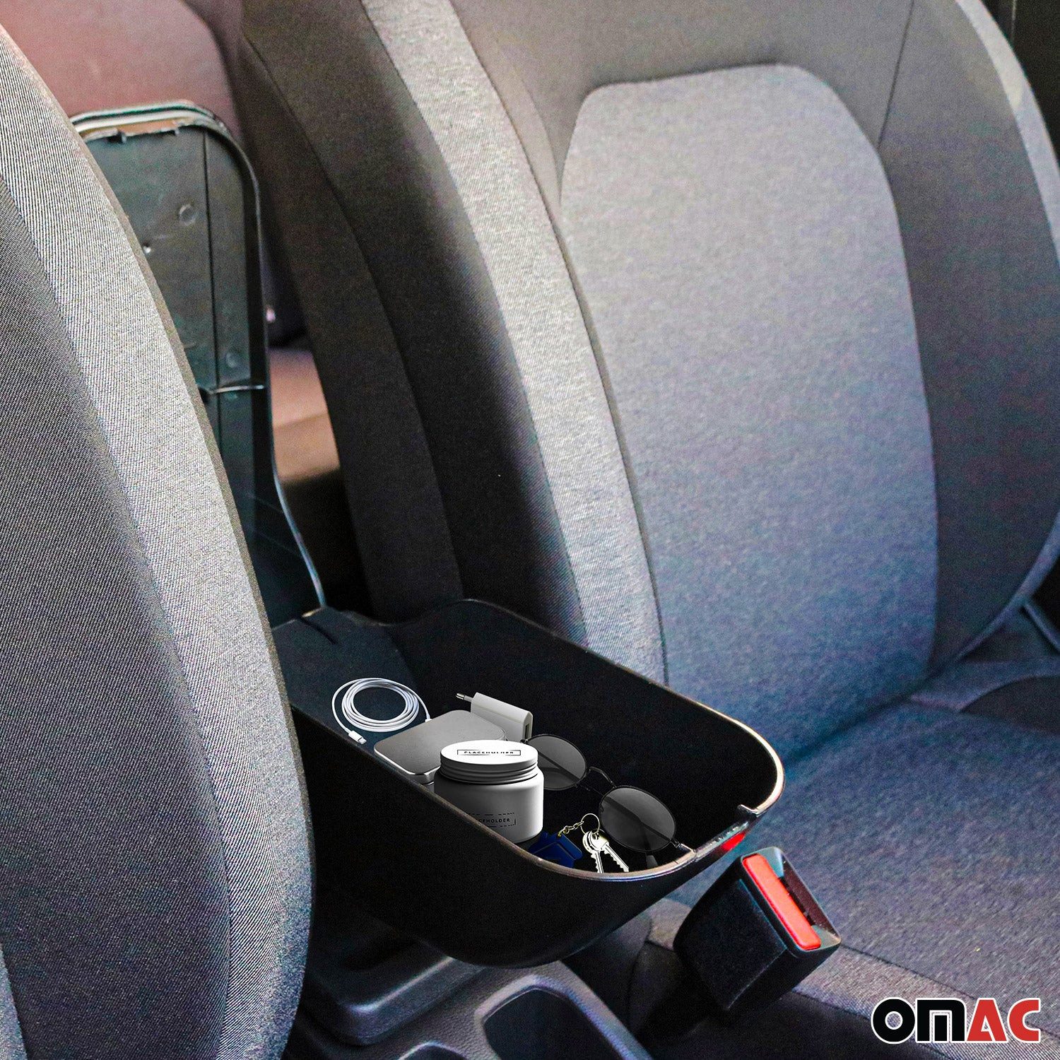 OMAC Armlehne Mittelarmlehne für Dacia Lodgy 2012-2024 PU-Leder Metall Schwarz, Langlebig,Multifunktional,Einfache Installation