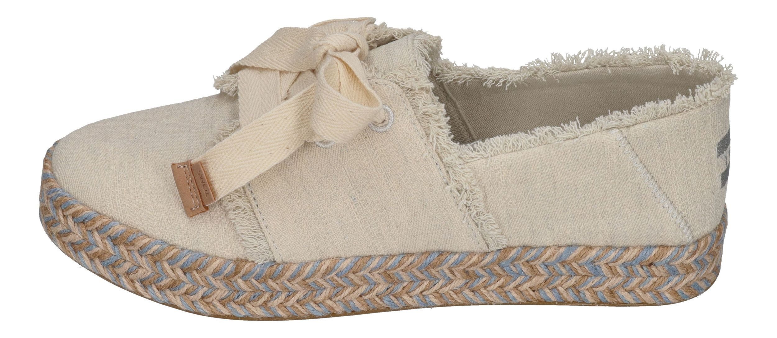 TOMS CAROLINA LACE UP Espadrille White Onyx