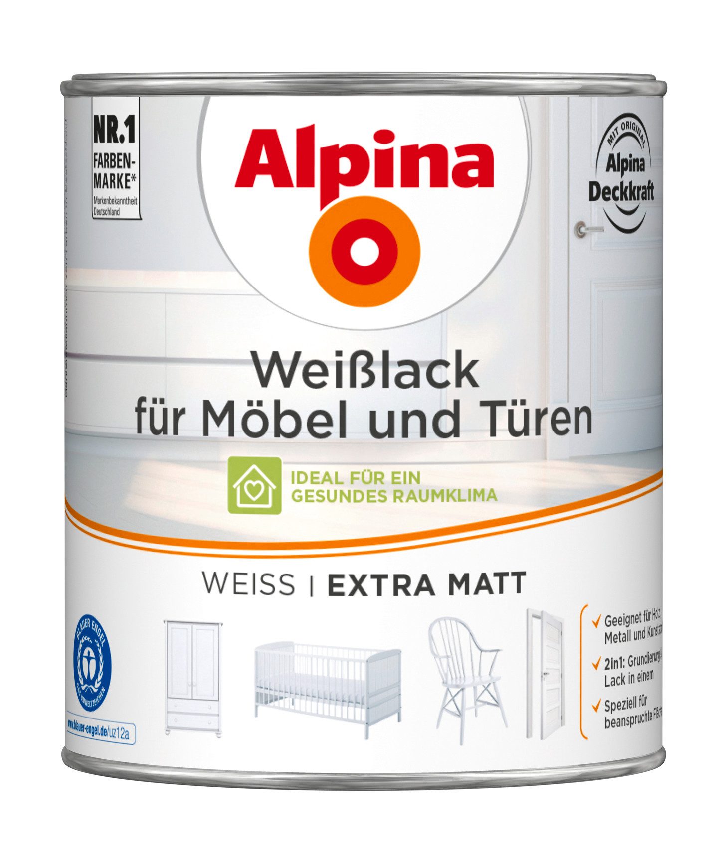 Alpina Weißlack Weißlack für Möbel und Türen