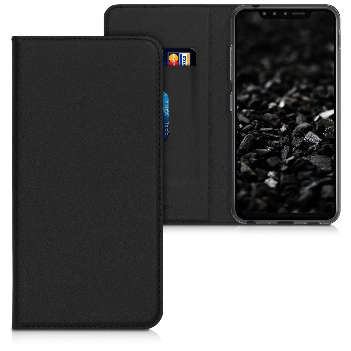 kwmobile Etui Hülle für LG G8s ThinQ, Kunstleder Handy Schutzhülle - Flip Cover Case