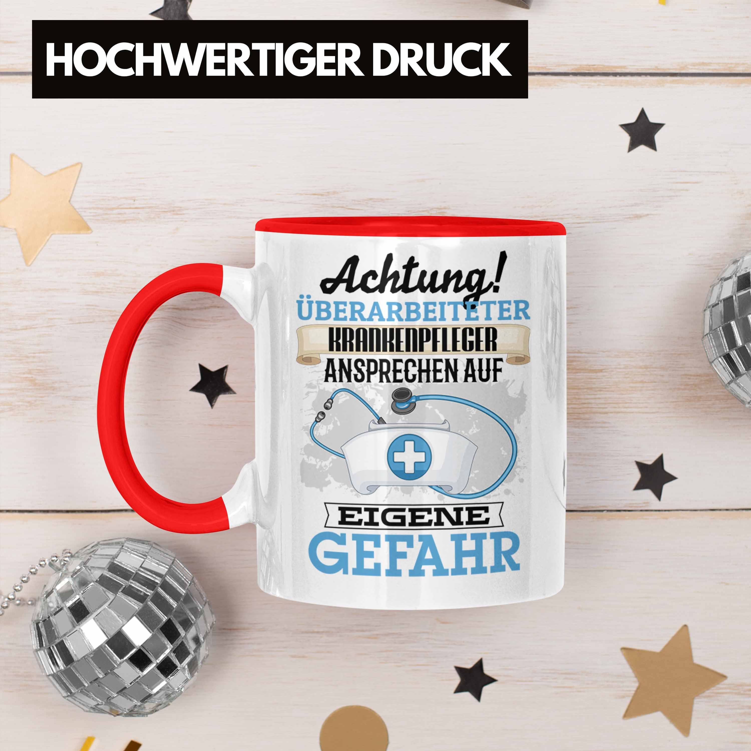 Spruch Trendation Geschenk Lustiger Kaffeebeche Krankenpfleger Tasse Rot Tasse Geschenkidee