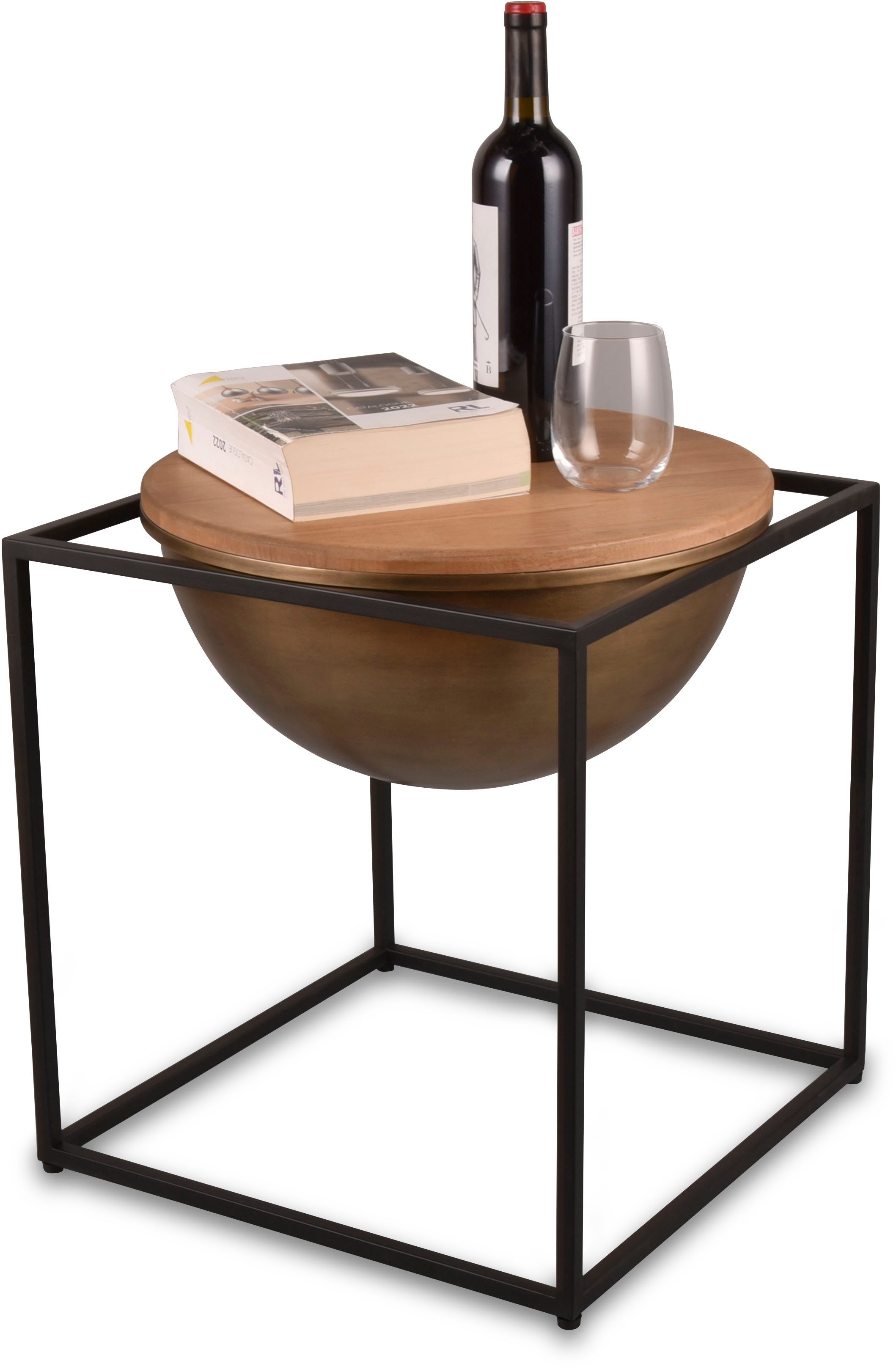 MIRRORS AND MORE Beistelltisch Celli (1-St), Kombination aus Holz und Metall