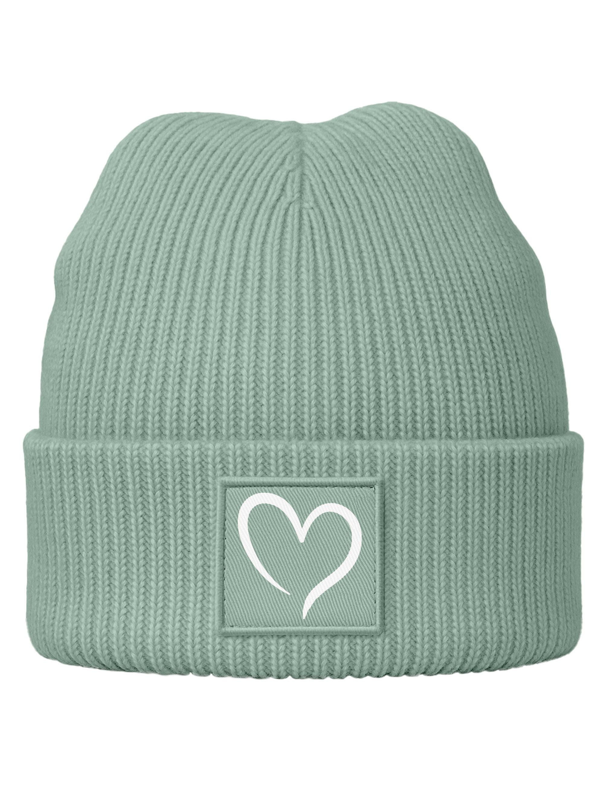 SpecialMe Beanie Kinder Beanie Mädchen Print Strickmütze Herz Aufdruck Geschenkidee