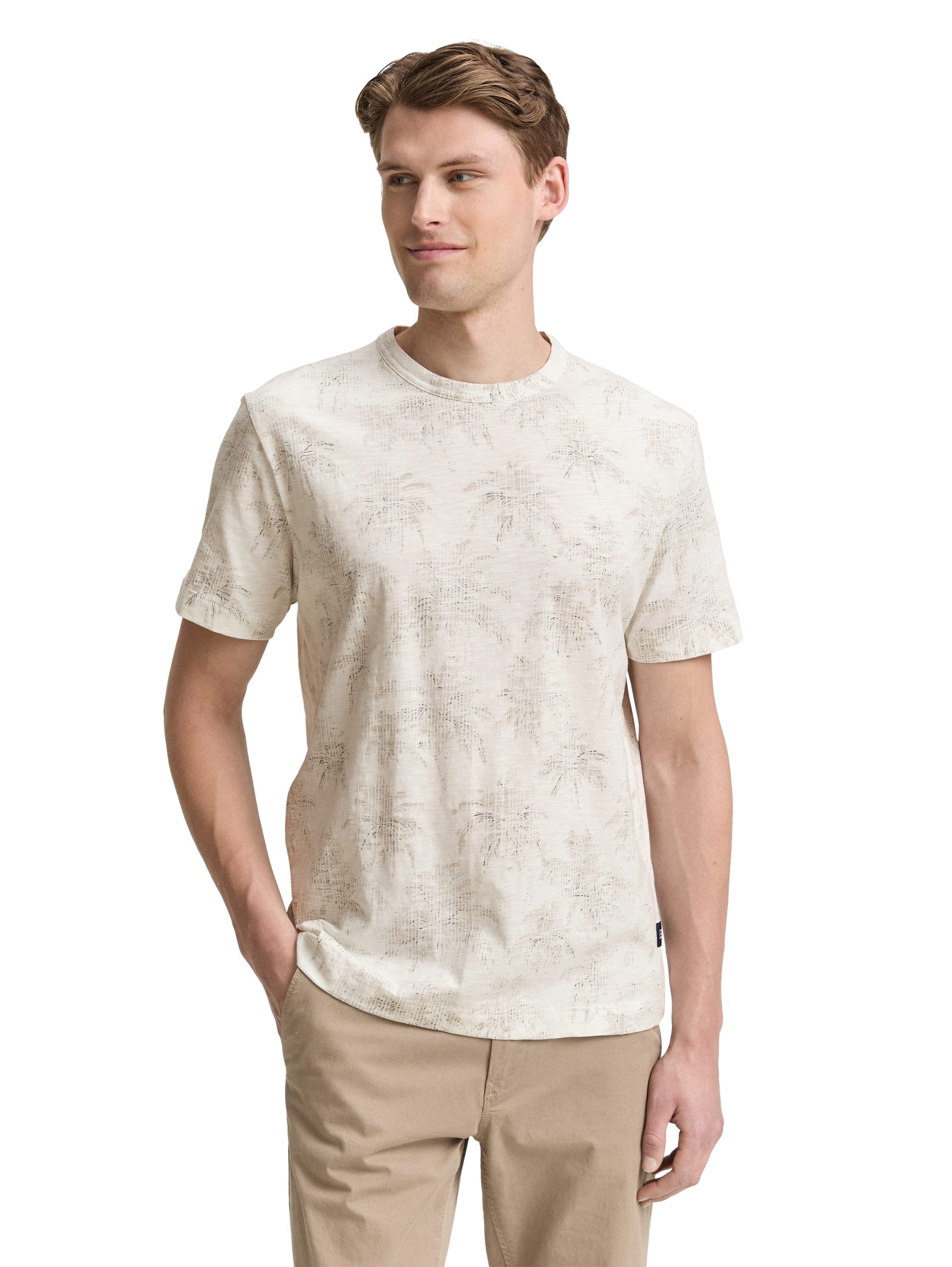 TOM TAILOR T-Shirt mit All-Over Palmen Print günstig online kaufen