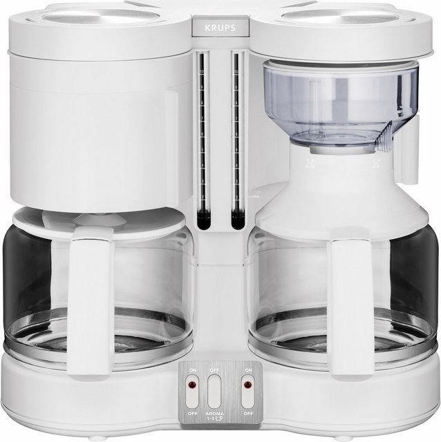 Krups Filterkaffeemaschine Duothek Plus KM8501, 1l Kaffeekanne, Papierfilter 1×4, Kombiautomat für Kaffee und Tee