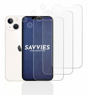 Savvies Schutzfolie für Apple iPhone 13 (Display+Kamera), Displayschutzfolie, 6 Stück, Folie klar