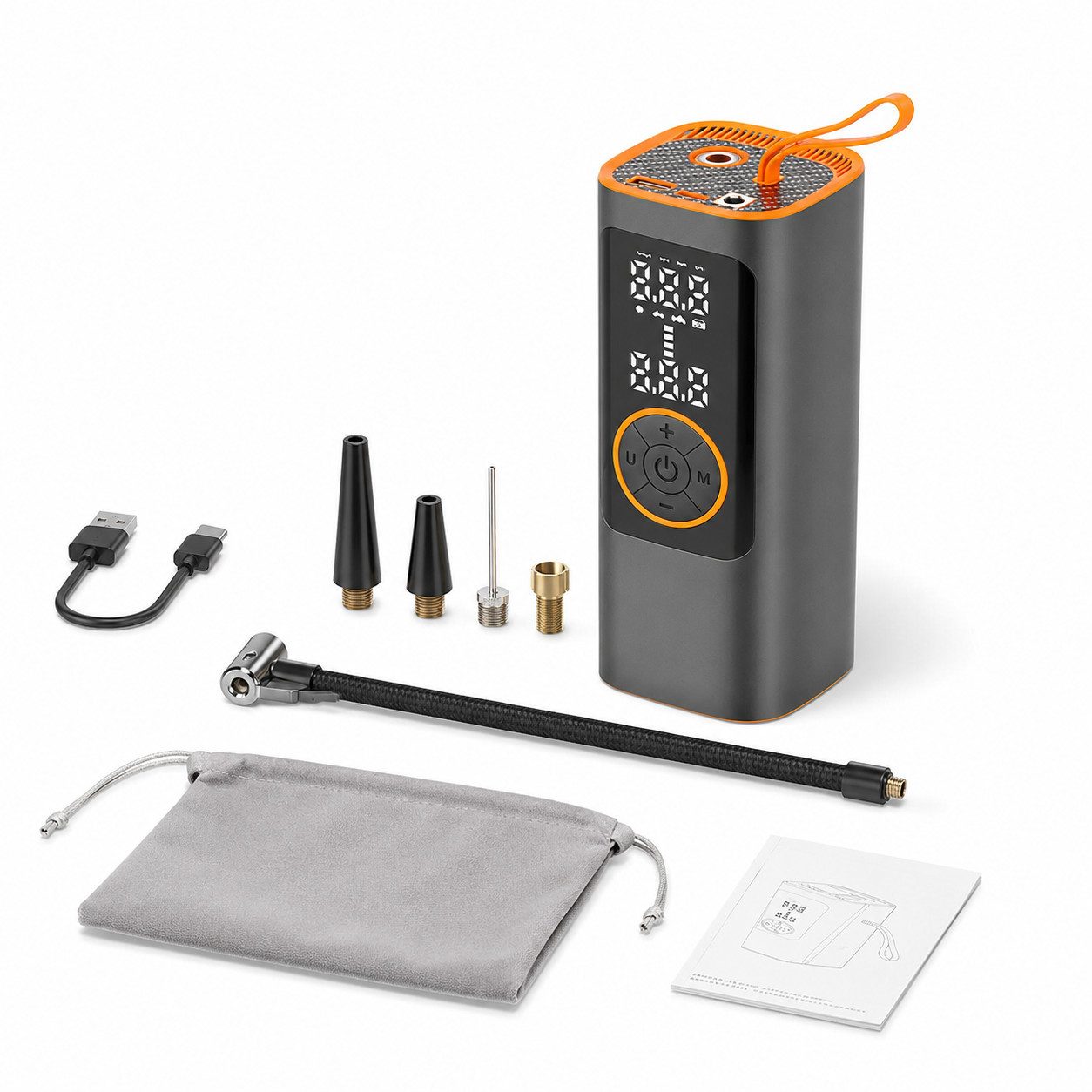Tekoo Akku-Luftpumpe Kabelloser Kompressor 150 PSI für Auto & E-Bike, 6000mAh Powerbank, Kabellos, 150 PSI Druck, USB-C Powerbank, Metallanschluss