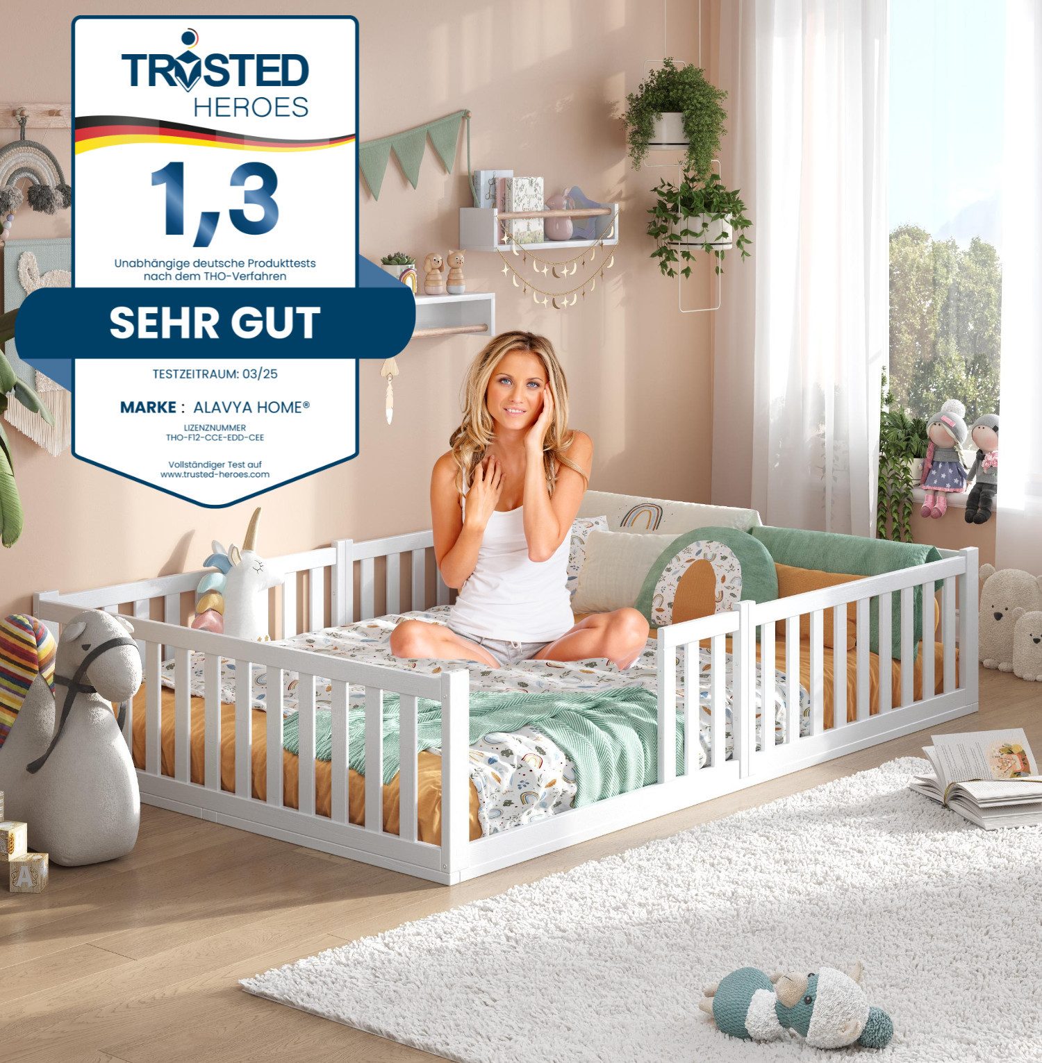Alavya Home® Kinderbett Bodenbett TITAN aus aus Buche – FSC® 100% zertifizi günstig online kaufen