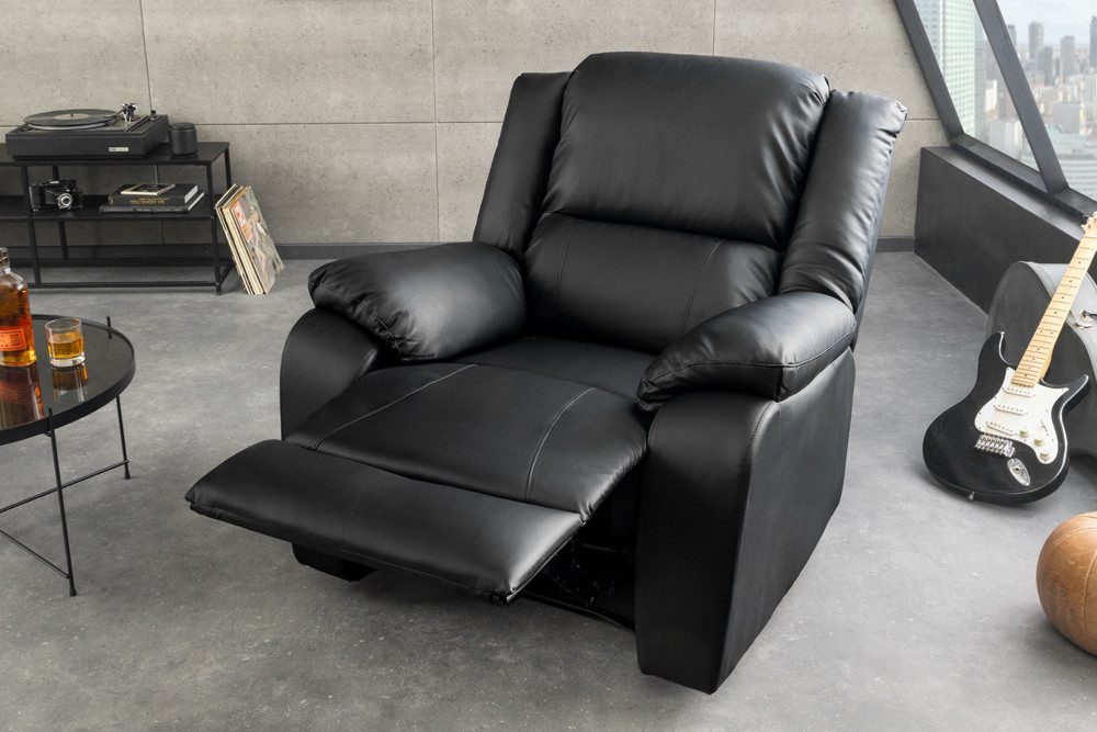 riess-ambiente TV-Sessel HOLLYWOOD schwarz – Kinosessel, verstellbare Rückenlehne, Kunstleder (Einzelartikel, 1-St), bequemer Relaxsessel mit Lehnenverstellung – ideal fürs Wohnzimmer