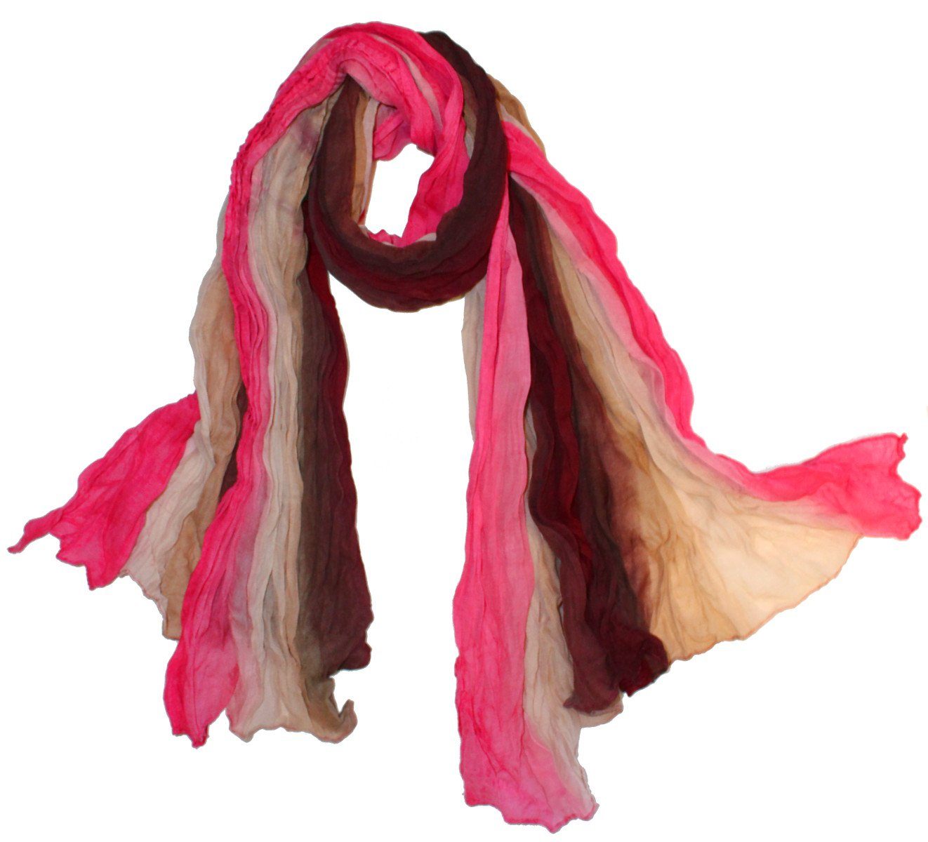 dy_mode Modeschal Großer Bunter Schal in Farbstreifen für Damen Tuch Strandtuch, In Regenbogen-Muster S026-PinkRot