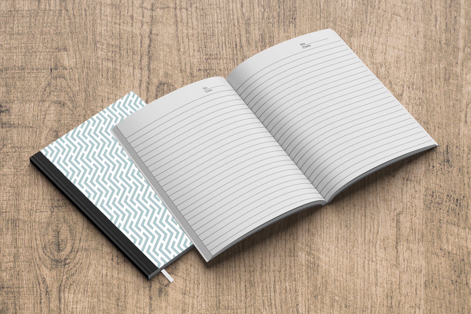 MuchoWow Notizbuch Design - Journal, A5, Geometrie Seiten, Grün, Notizheft, - Merkzettel, 98 - Haushaltsbuch Muster Tagebuch