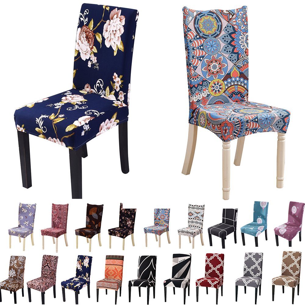 Blumenmuster Party Sitzflächenhusse Dekor Esszimmer Geometrische Stuhlhusse Erhältlich in BTTO, langlebig Set Stuhlhusse 17Farben, Farbe#14 in verfügbar für mit