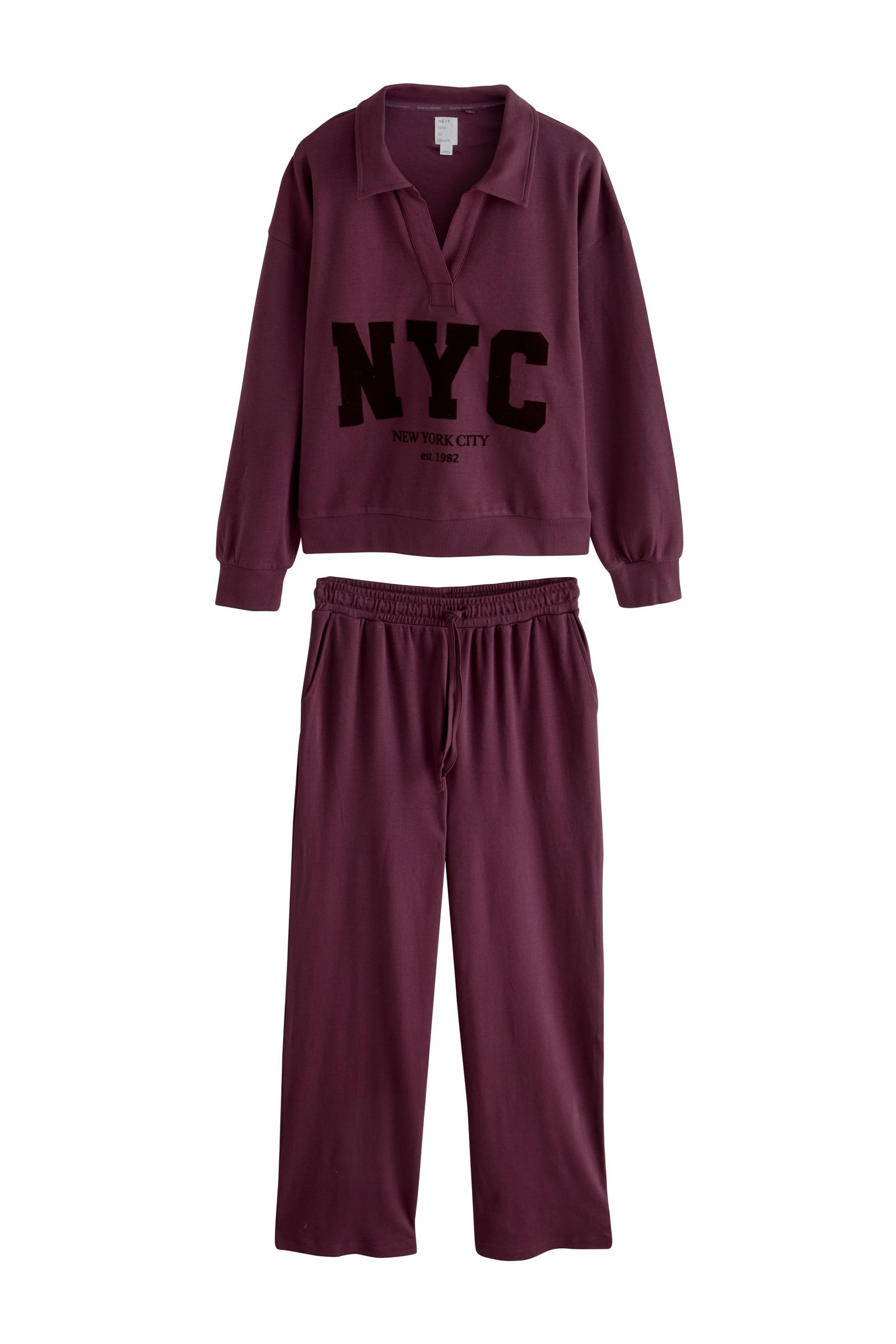 Next Pyjama Langarm-Schlafanzug mit City-Grafik (2 günstig online kaufen
