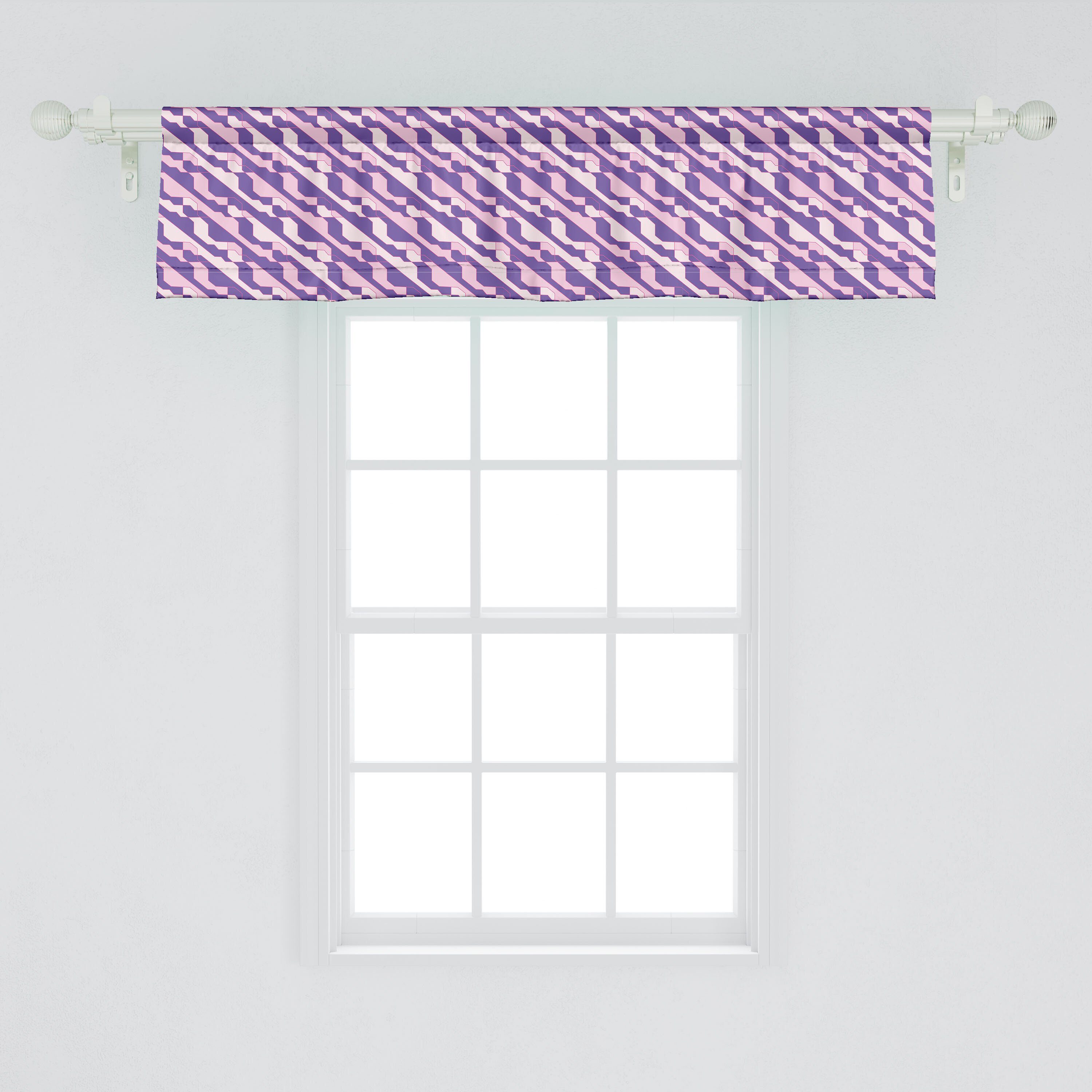 Scheibengardine Vorhang Volant Stangentasche, Abstrakte mit Jahre 80er Schlafzimmer Küche Dekor für Stil Geometrie Microfaser, Motive Abakuhaus