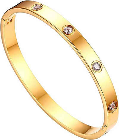 Haiaveng Armspange Jewelry Gold Plated Love Bangle, Stone bracelet Non-tarnish bracelet