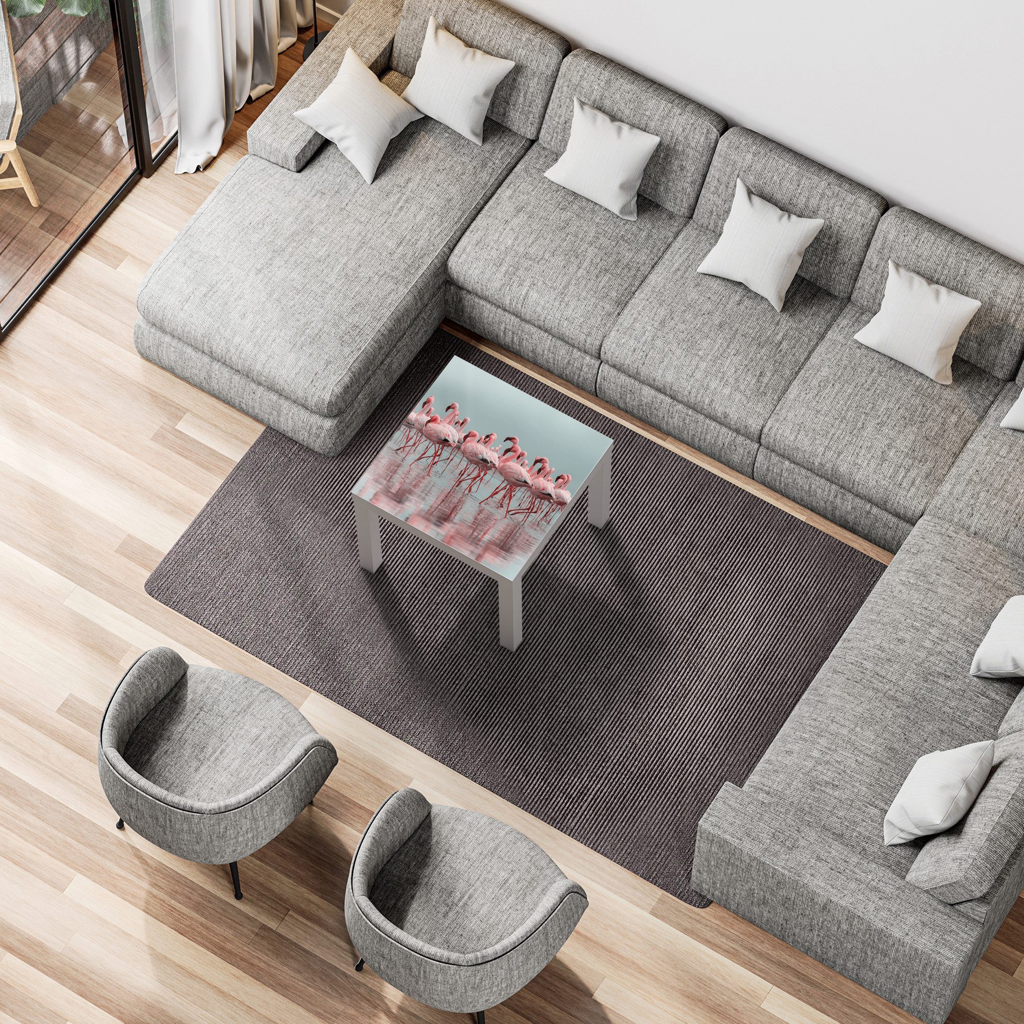 DEQORI Couchtisch 'Rosa Reflexion', Glas Beistelltisch Glastisch modern