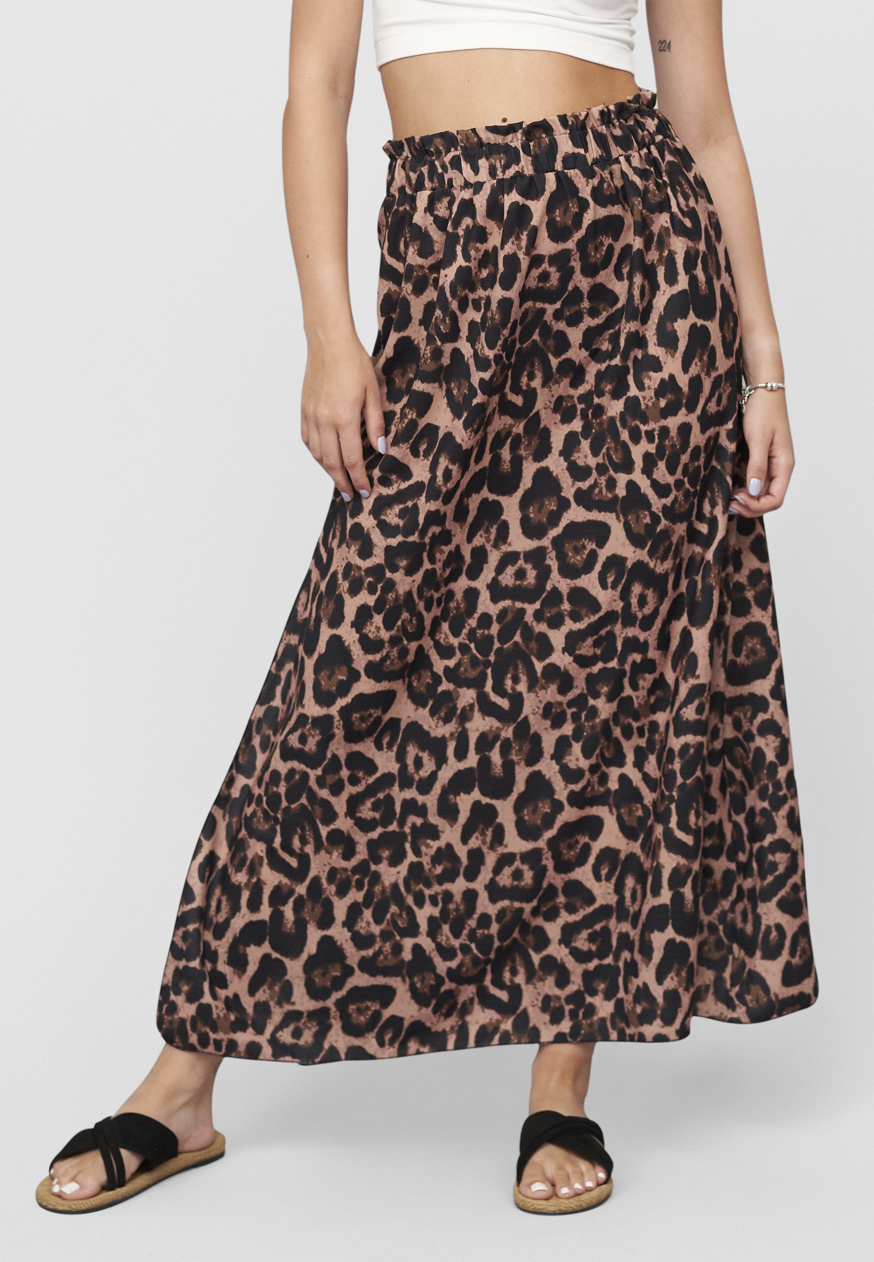 CLOUD 5IVE Sommerrock CLOUD 5IVE Maxi Skirt with side slit and leo print (1-tlg) – Bild 3 von 5