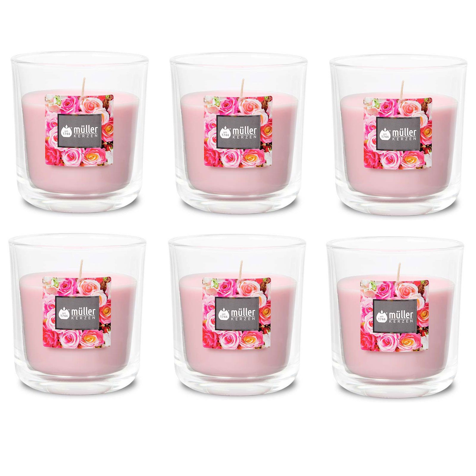 Gebr. Müller Kerzenfabrik AG Kerzenständer Duft-Kerzenglas 65/70 mm Set 6 Stk. Verschiedene Aromen