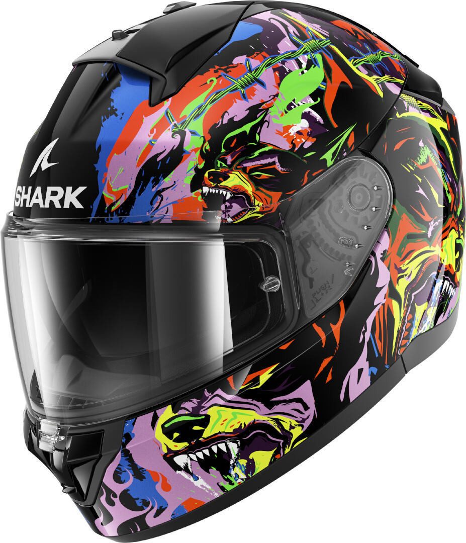 Shark Motorradhelm Ridill 2 Raging Beast Helm, vorbereitet für Kommunikationssystem,integriertes Sonnenvisier