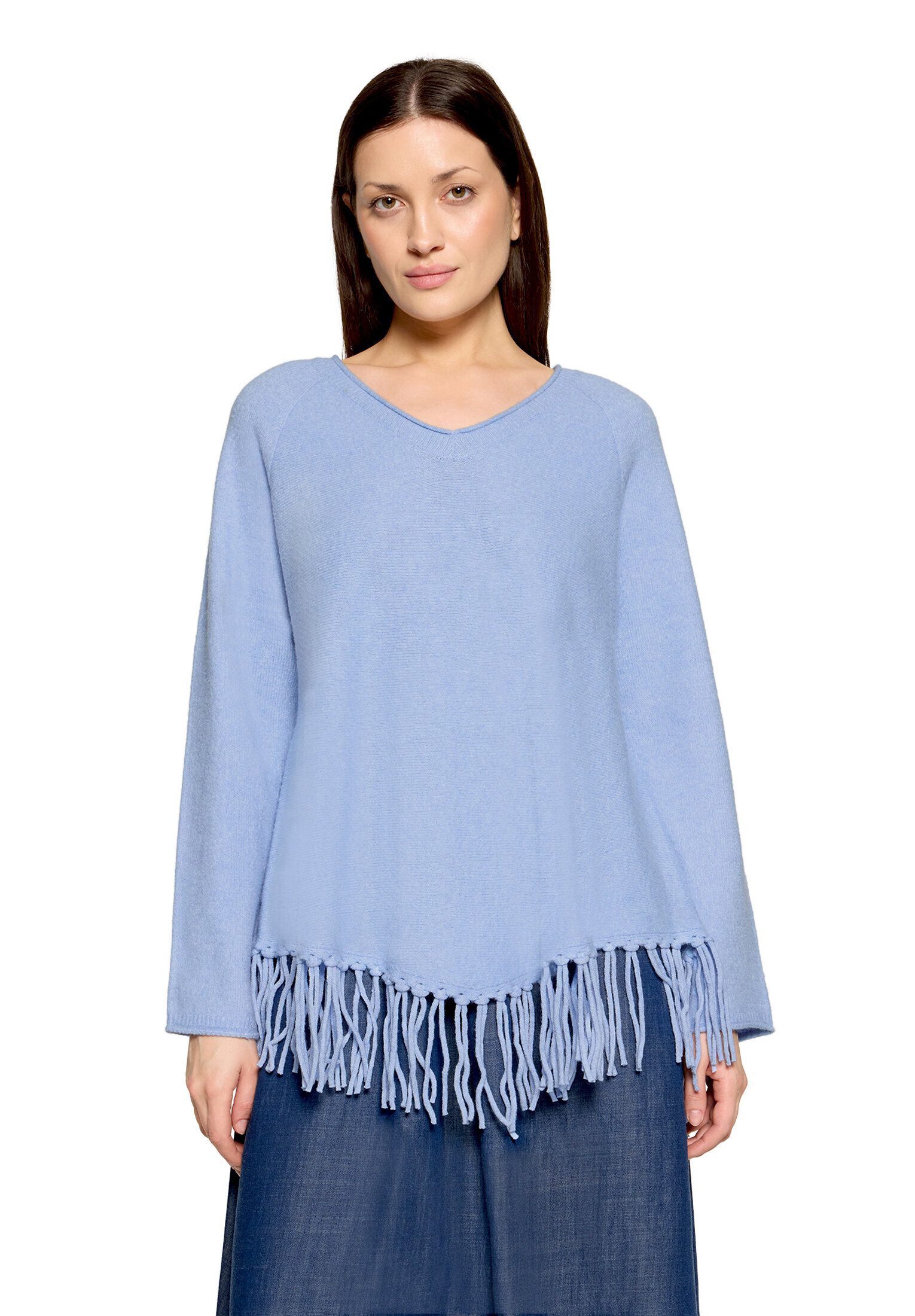 Cartoon Strickpullover Damen mit V-Ausschnitt (1-tlg)