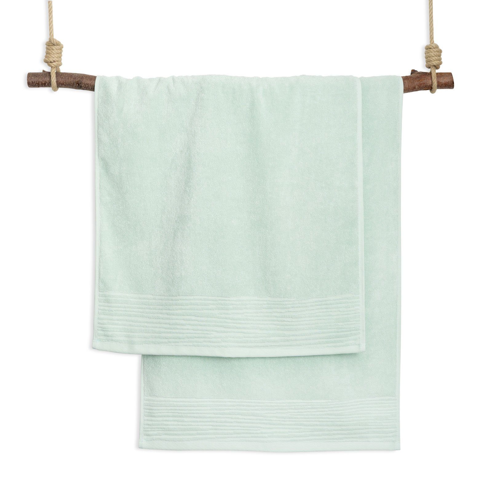 2x Mint Hand Morning Set Towel Handtücher The Essential Kushel