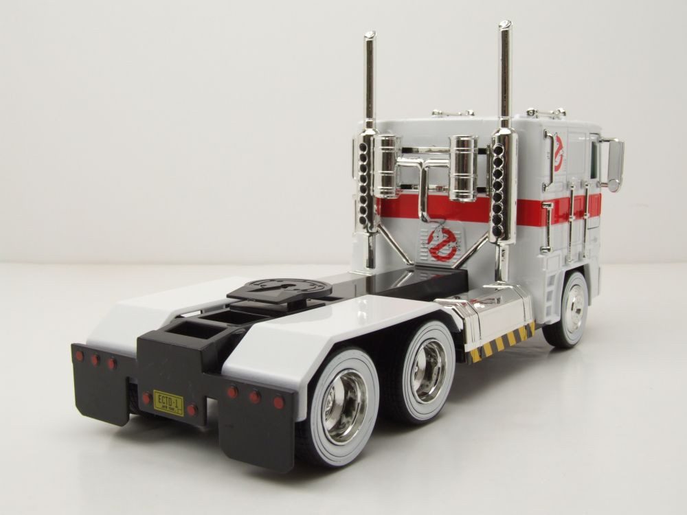 JADA Modellauto Optimus Prime Transformers Ghostbusters Ecto-1 weiß, Maßstab 1:24