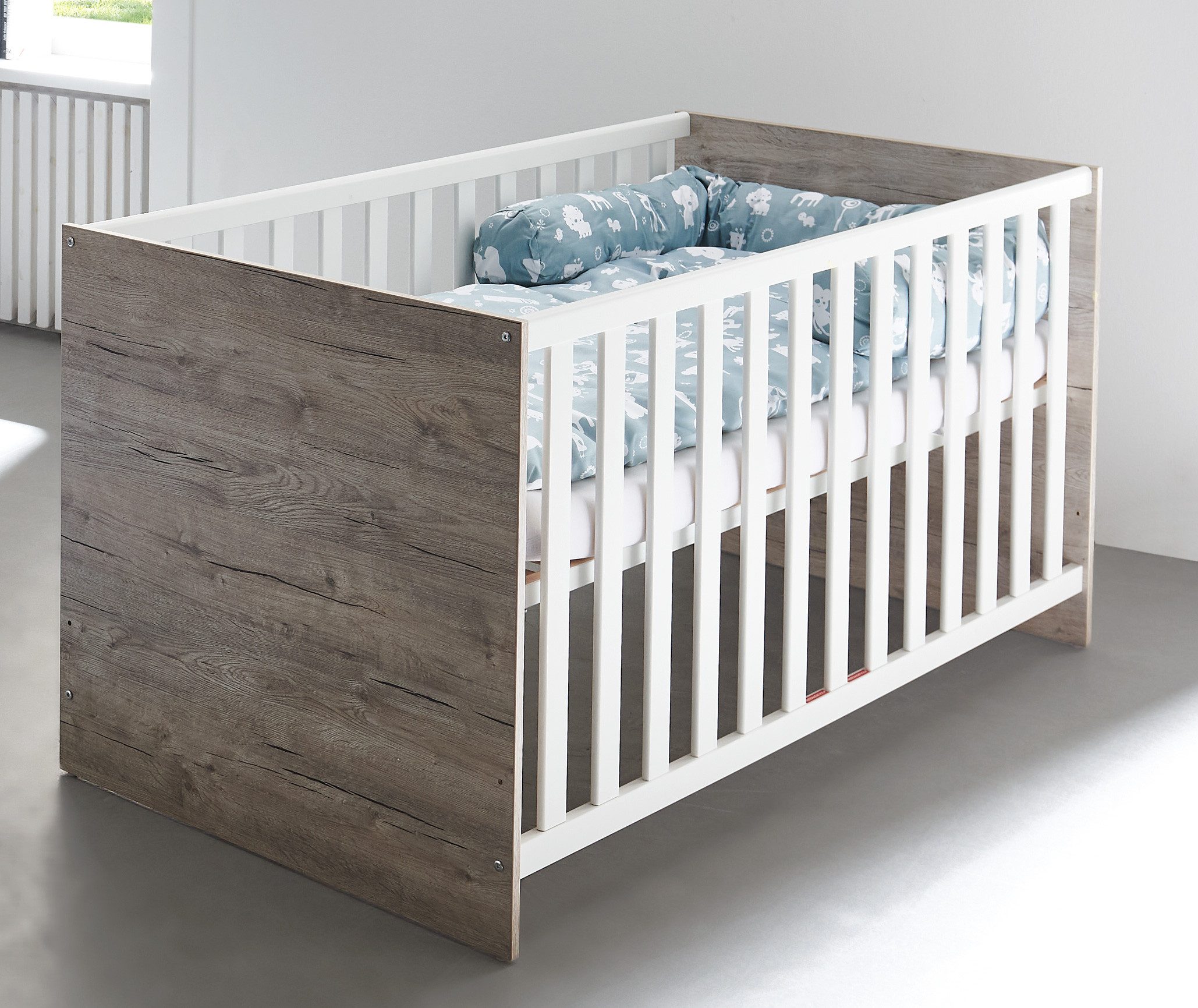 Arthur Berndt Bente Complete Baby Room Set (3-piece set: cot, wardrobe, changing table), Made in Germany; with cot, wardrobe and changing table