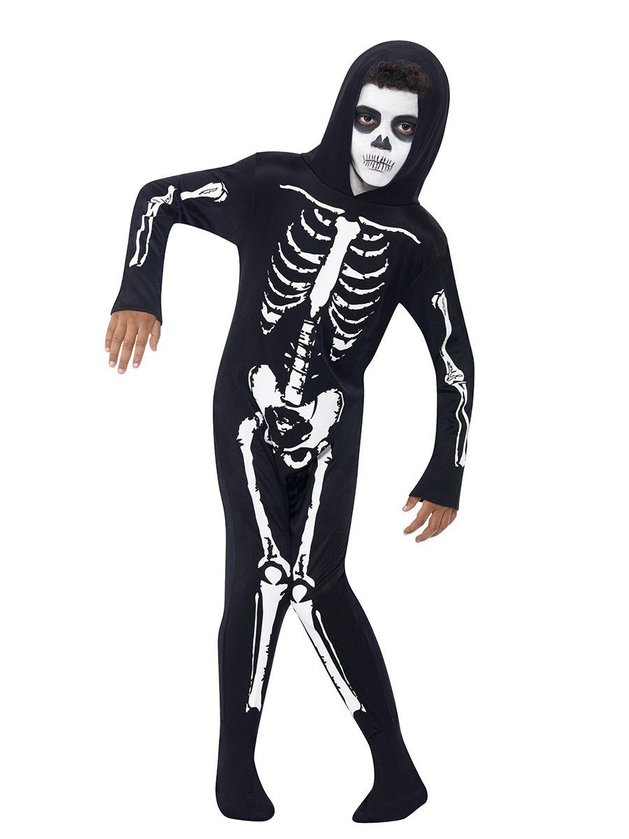 Smiffys Kostüm Skelett Overall, Knochen für Kinder: gespenstischer Jumpsuit