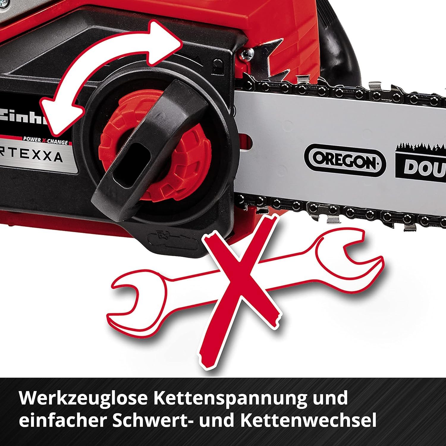 Einhell Akku-Kettensäge 18V-Kettensäge FORTEXXA 18/30 mit Akku 6.0 Ah + 6 A Boostchargert