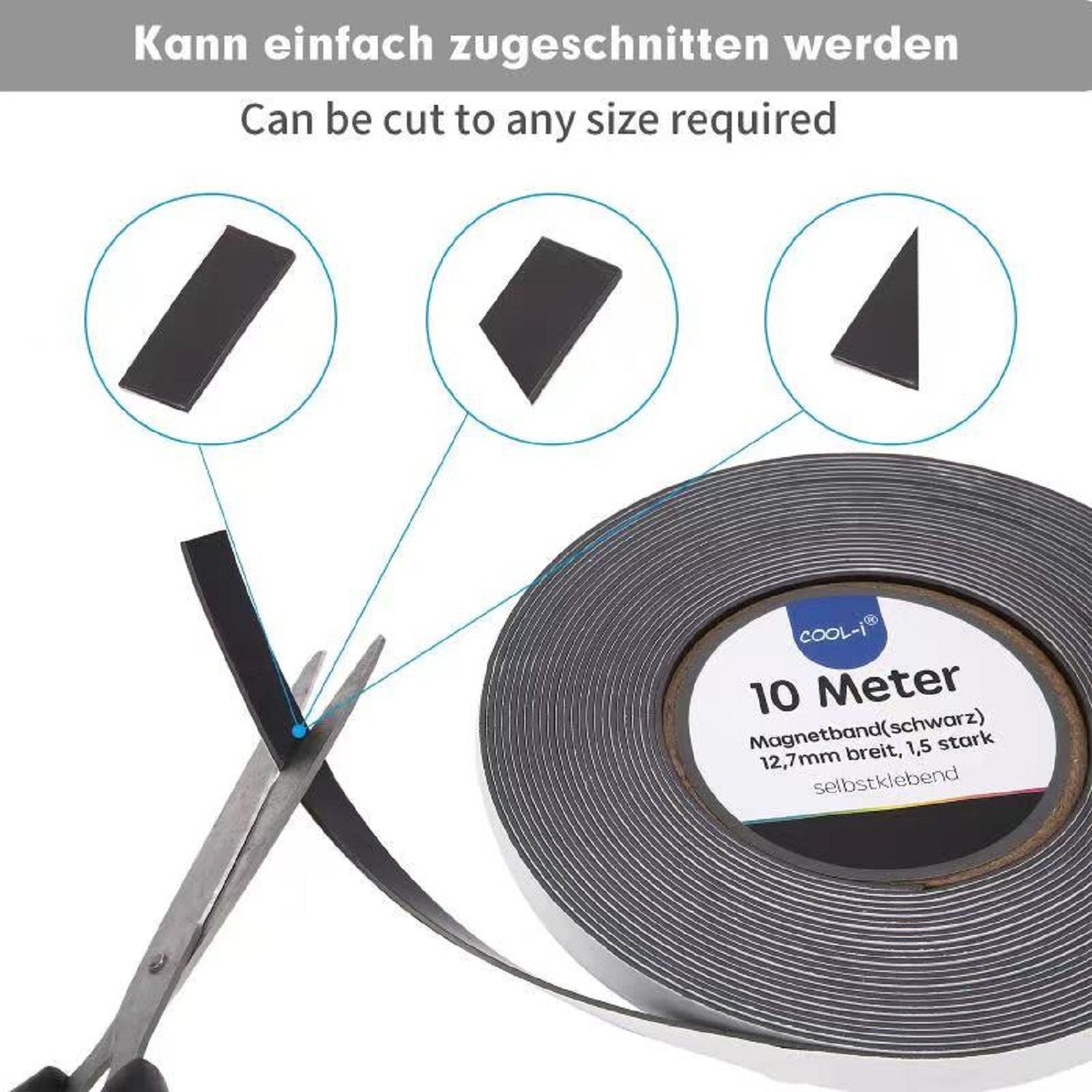 Magnetband Selbstklebend – 1,5 X 12,7 Mm X 10 M, Typ B, Magnosphere, Flexibel