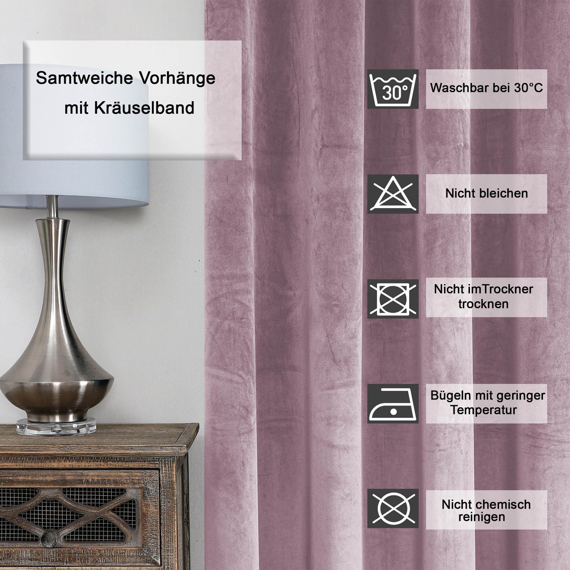 Haus und Deko Gardine Vorhang Kräuselband günstig online kaufen