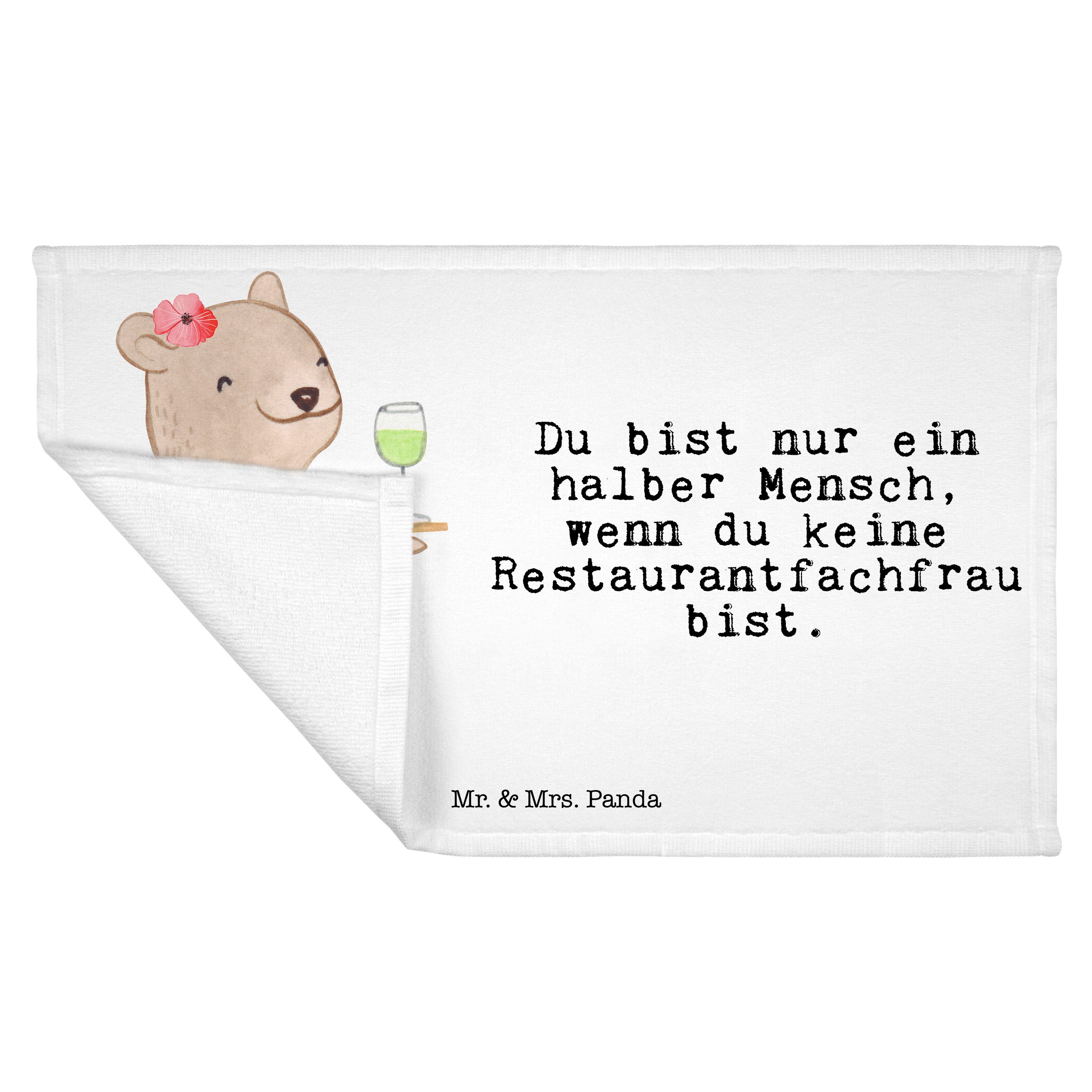 - Handtuch - Panda Herz Mr. Weiß Kinder Restaurantfachfrau mit (1-St) & Geschenk, Handtuch, Firma, Mrs.