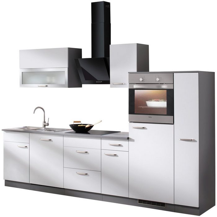 wiho Küchen Küchenzeile Michigan mit E-Geräten Gesamtbreite 300 cm